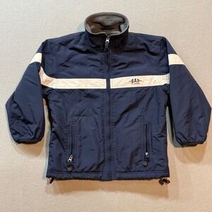 GAP Kids Navy Blue Zip Jacket‎ Small (5-6) Fleece Lined Windbreaker Y2K Retro